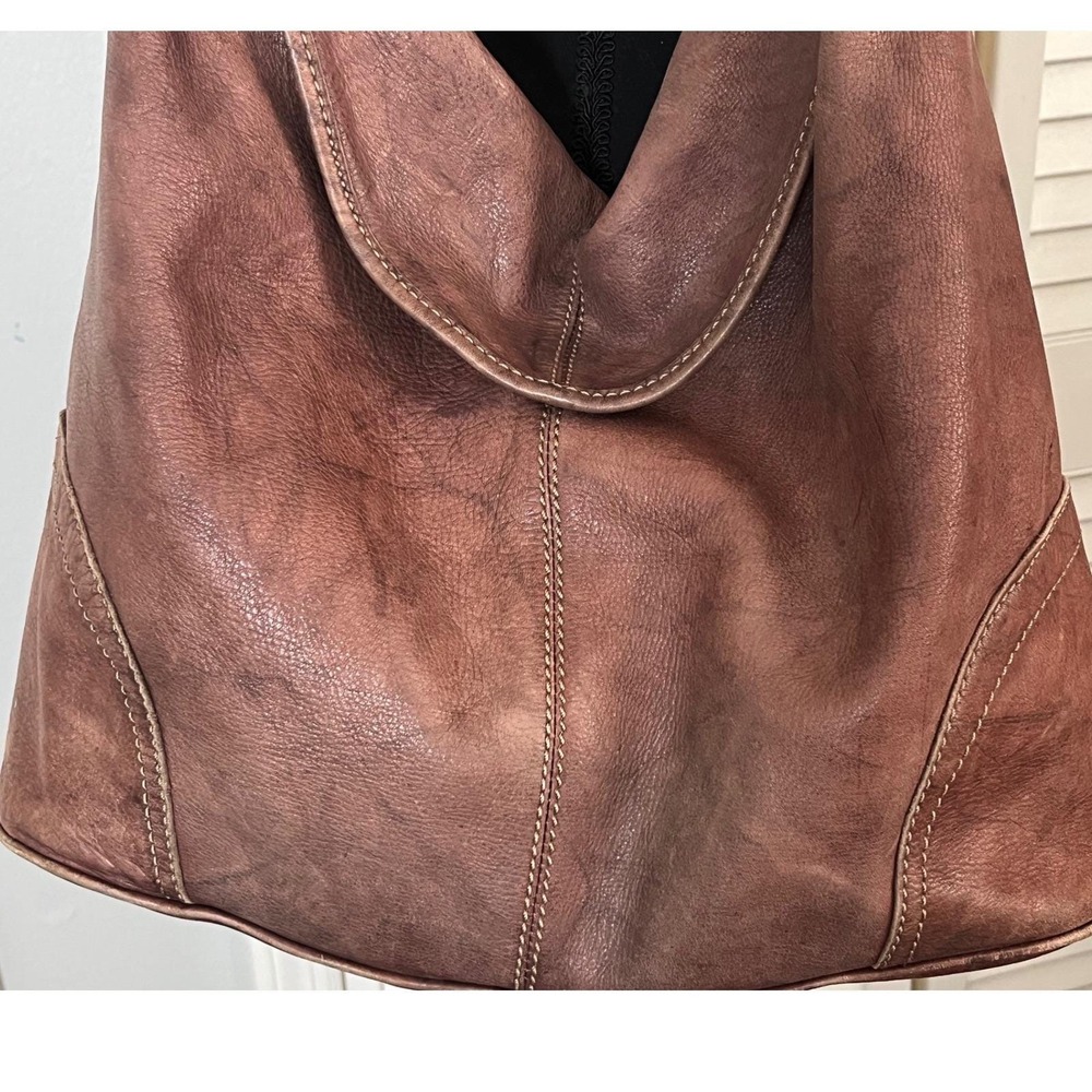 Frye Campus Hobo/Shoulder Bag Distressed Walnut Slouchy Western - Picture 2 of 14